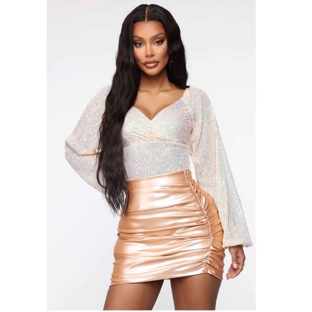 When Sparks Fly Sequin Bodysuit - Hologram